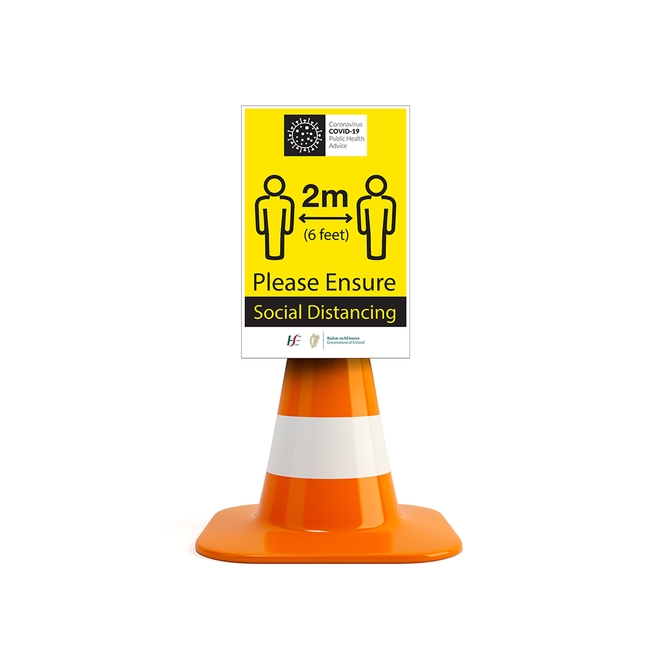 COVID-19 Cone Mounted Sign